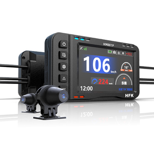 HFK HM801P摩托车专用行车记录仪官方旗舰前后双摄夜视2K高清防水