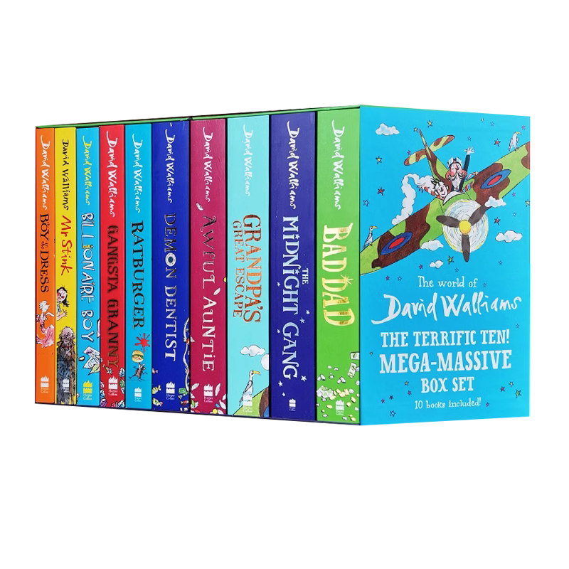 英文原版The World of David Walliams 大卫威廉姆斯10册盒装 Fing毛球怪Spaceboy太空男孩 世界上糟糕的孩子Billionaire Boy
