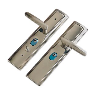 对开门大门锁加宽面板白金拉手铝合金门把手入户门锁标准孔距235