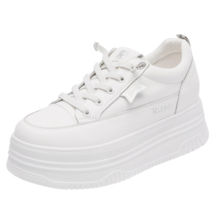 日泰厚底小白鞋女2025秋季新款增高女鞋运动休闲鞋松糕底百搭板鞋