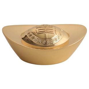 金元宝黄铜实心仿古大小号仿真金元宝摆件聚宝盆装饰乔迁开业礼品