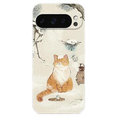 复古文艺猫咪适用谷歌Pixel10手机壳9pro/8/7/6A可爱XL中国风卡通古风女款耐脏气囊防摔软