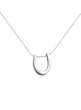 S925纯银U型吊坠项链ins风蛇骨链