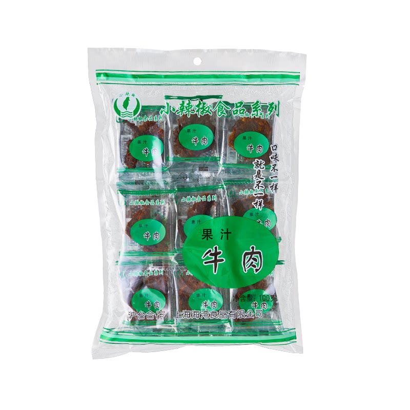 【小辣椒】果汁牛肉干100g*2上海特产湿软小包装零食
