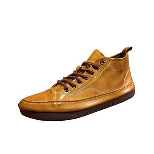 狠货秋冬新款马皮加绒高帮皮鞋男系带软皮舒适工装休闲鞋防护鞋