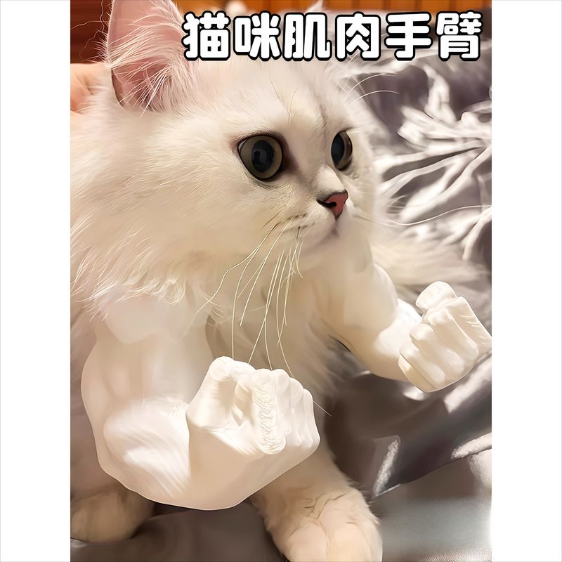 猫咪绿巨人肌肉手臂小玩具猫的浩克手臂狗狗挂脖挂件搞笑拳击模型