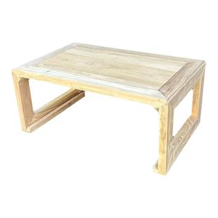 新中式榻榻米桌老榆木白茬茶桌矮桌炕桌茶几白胚坯原木地台小桌子