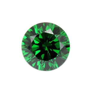 祖母绿锆石圆形DIY裸石宝石翠绿色cz宝石小碎钻绿色Emerald green