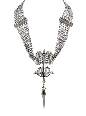 长链条拼接iiimiii黄铜项链