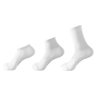 子墨男士袜子夏季薄篮球纯棉纱线中筒毛巾底网球男生运动白袜长筒