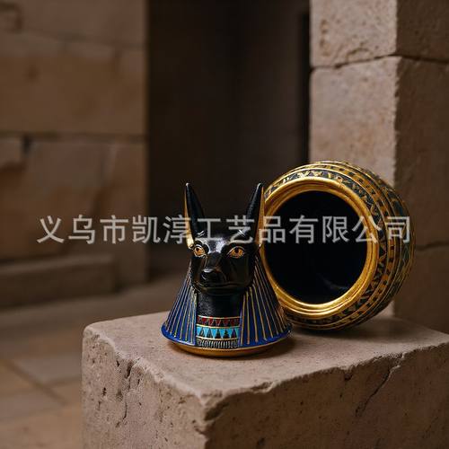 埃及法老宠物骨灰罐老神阿守猫摆件去世努狗狗罐罐神比斯佑众骨灰