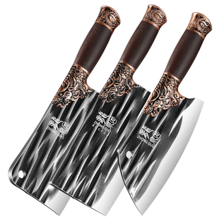 龙头菜刀家用斩切刀厨师专用切片刀高锰钢开刃切肉大砍骨刀具套装