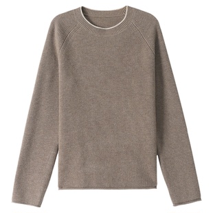 恒源祥羊毛衫女宽松圆领针织衫秋冬新款打底衫洋气内搭可外穿毛衣