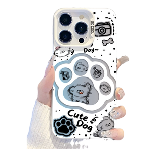 适用苹果17手机壳iPhone17甩头小狗16promax镂空12镭射x新款15高级8plus可爱7卡通xr女款xs情侣14小众14