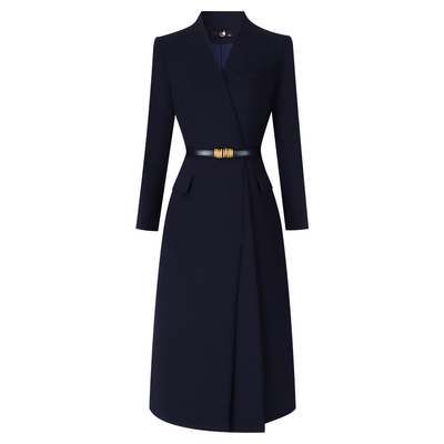 白色连衣裙长款工装裙通勤连衣裙