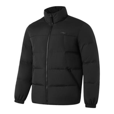 李宁正品健身系列男子防泼水蓬松保暖立领运动羽绒服AYMU097-1