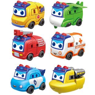 正版百变校巴儿童玩具车歌德六合一变形机器人男孩小汽车合体套装