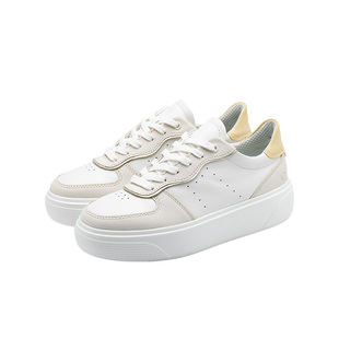 ECCO爱步女鞋系带小白鞋 百搭厚底透气板鞋休闲鞋 街头舞台219613