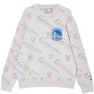 字母刺绣毛针织衫杰克琼斯圆领