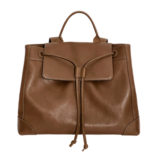 jpjclassic头层植鞣牛皮双肩背包女慵懒城市风大容量通勤软包旅游