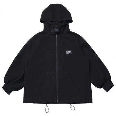 pinksavior【满格讯号】中性设计款连帽外套黑灰休闲套装