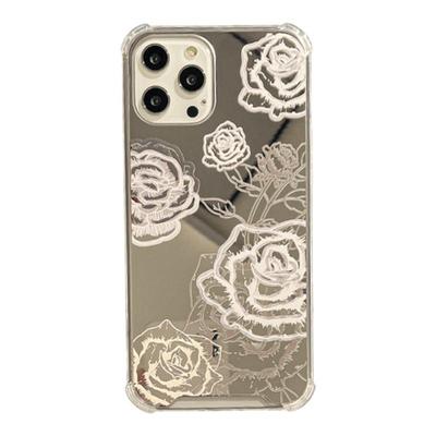 防摔镜面银色狂爱玫瑰