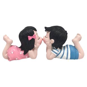 亲嘴娃娃小情侣女神汽车饰品摆件