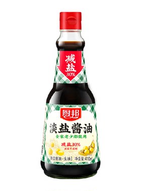 厨邦淡盐酱油410ml*1瓶