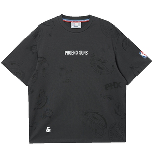 杰克琼斯男装秋季新款NBA联名太阳队T恤运动宽松纯棉舒适短袖上衣