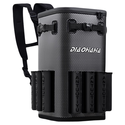 钓哈哈新款多功能加厚渔具包碳纹鱼桶收纳盒大容量可背可提活鱼桶