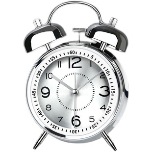 闹钟学生专用超大声2026新款静音夜光金属打铃充电式起床神器防摔