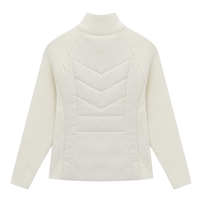 百家好立领针织拼接排骨棉服女冬季新款短款收腰修身保暖棉服外套