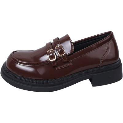 棕色学院风小皮鞋女玛丽珍英伦风