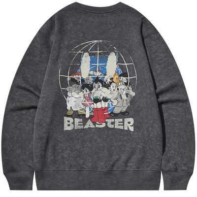 抓绒BEASTER做旧水洗情侣装卫衣