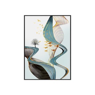 现代玄关装饰画进门入户正对墙走廊过道尽头挂画客厅玄幻壁画竖版