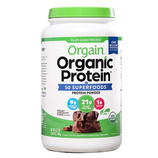 美国直邮 Orgain有机植物蛋白质粉巧克力味蛋白粉健身中老年1200g