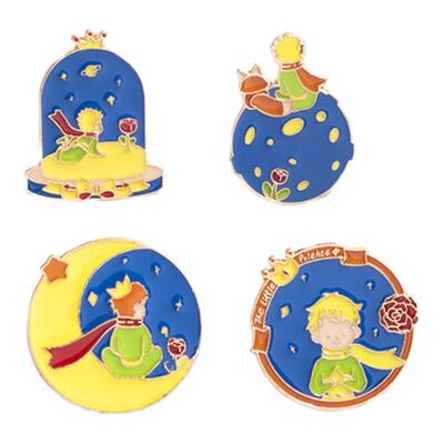 卡通小王子玫瑰胸针可爱金属徽章学生书包配饰别针衣服装饰扣针