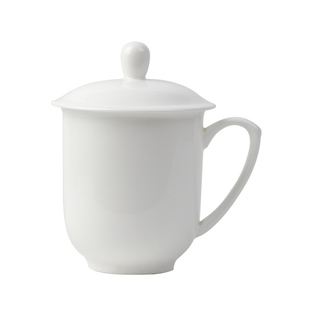 定制会议杯茶杯陶瓷水杯带盖办公室骨质瓷杯酒店宾馆公司LOGO印字