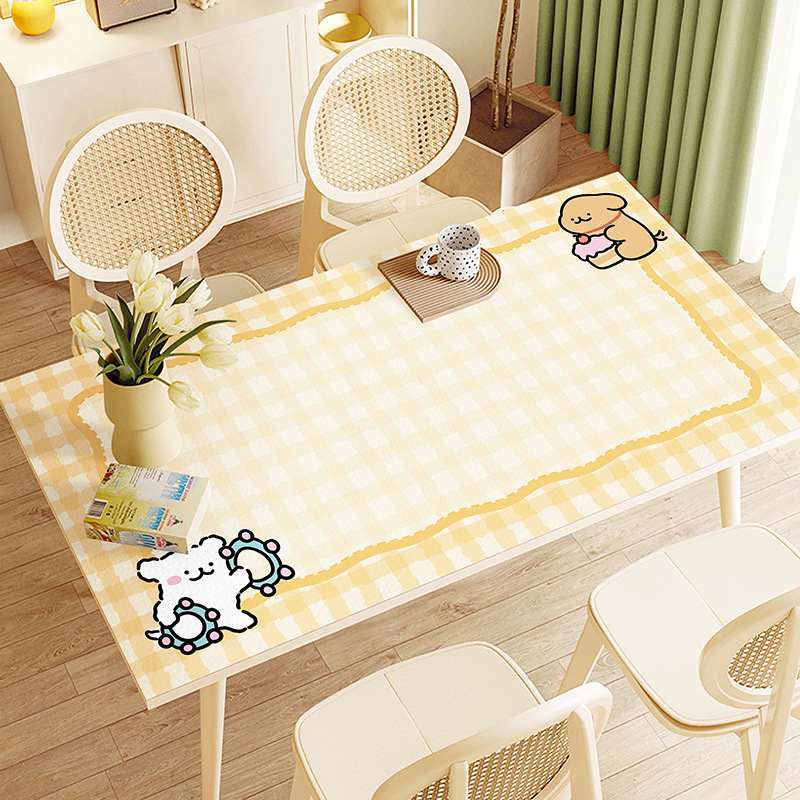 线条小狗皮革桌垫免洗桌布可擦隔热可吧台软垫裁剪耐磨一件