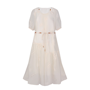 【假一赔三】Nash/奈希【繁花】设计感连衣裙25新款刺绣法式长裙