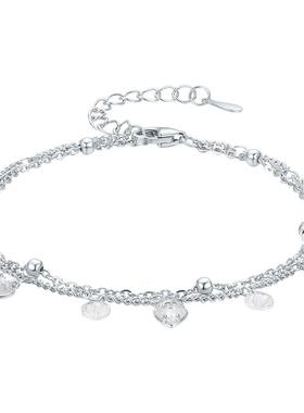 周六福S925银爱心手链女