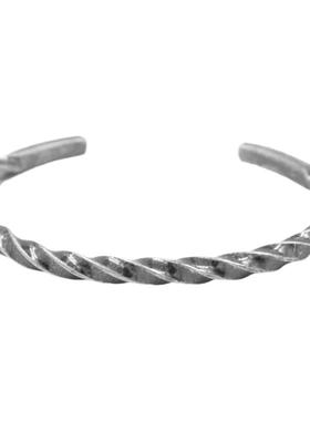 新品简约纳瓦霍做旧扭纹麻花古银