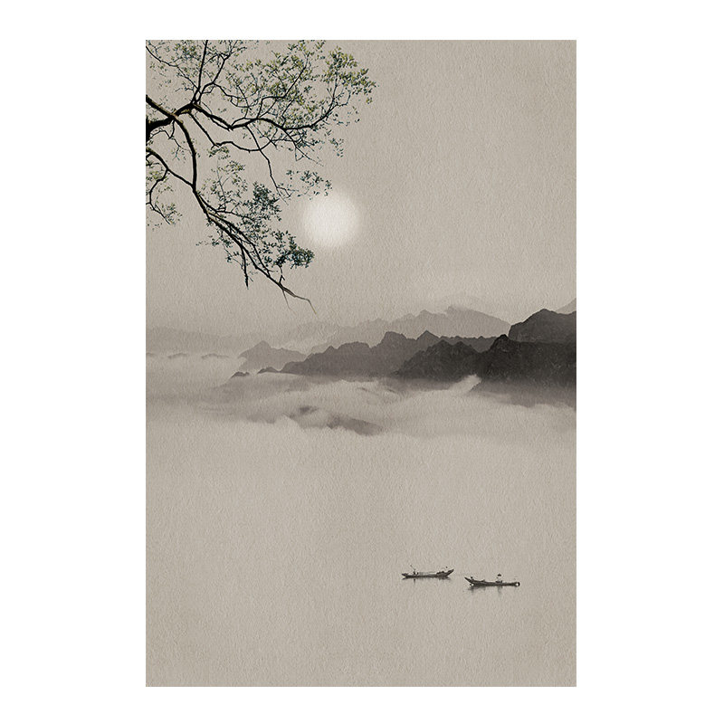 原创茶室挂画禅意中国风新中式玄关侘寂风装饰画民宿餐厅山水诗意