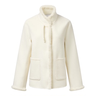 FINITY菲妮迪毛呢外套2025年冬季新款简约纯羊毛双面呢绒感大衣女