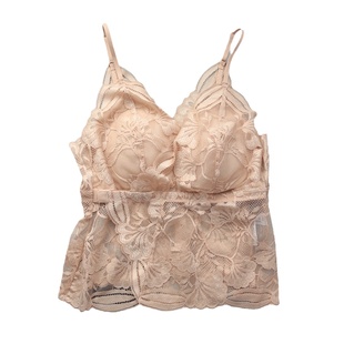 和美家性感镂空大花蕾丝无钢圈免穿文胸吊带D12B4095侧扣简穿背心