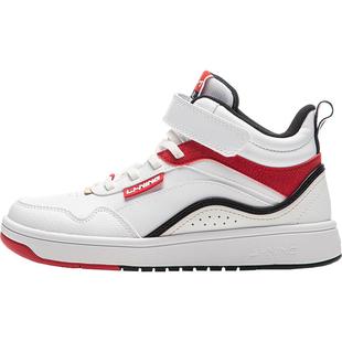 李宁儿童高帮板鞋男童鞋舒适百搭中大童女运动鞋回弹舒适滑板鞋