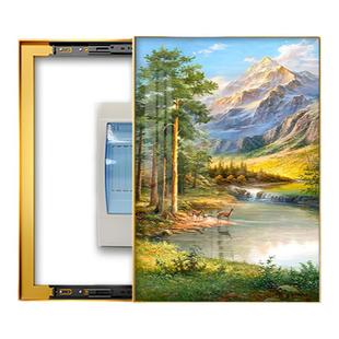 竖款电表箱装饰画轻奢高级感2025新款山水遮挡配电箱盒免打孔挂画