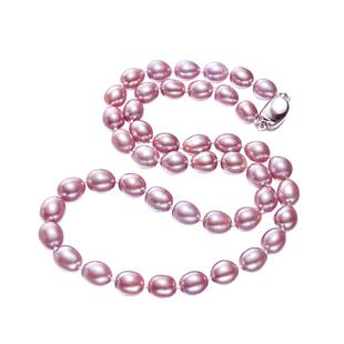 珍世缘 紫颖 淡水米形珍珠项链女时尚年轻款复古锁骨链送女友礼物