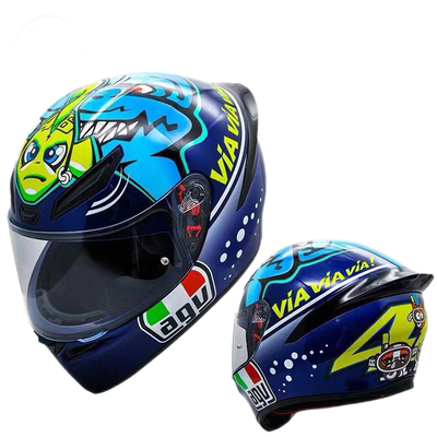 意大利AGV镜片k1亚黑摩托车头盔