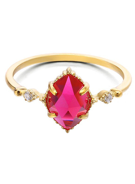 日系轻奢925银红刚玉戒指